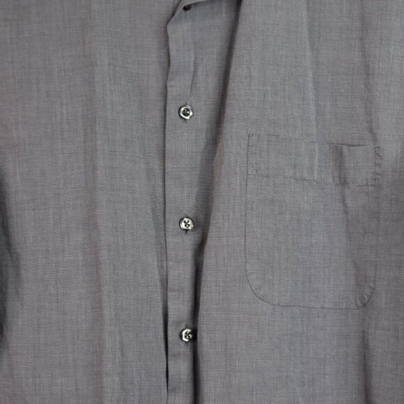 Alfani Shirt XXL Mens 18.5 Button Down Long Sleeve Easy Care Gray 34-35 Pocket - Picture 2 of 8